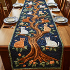 Cats in a Tree on Navy Table Runner
