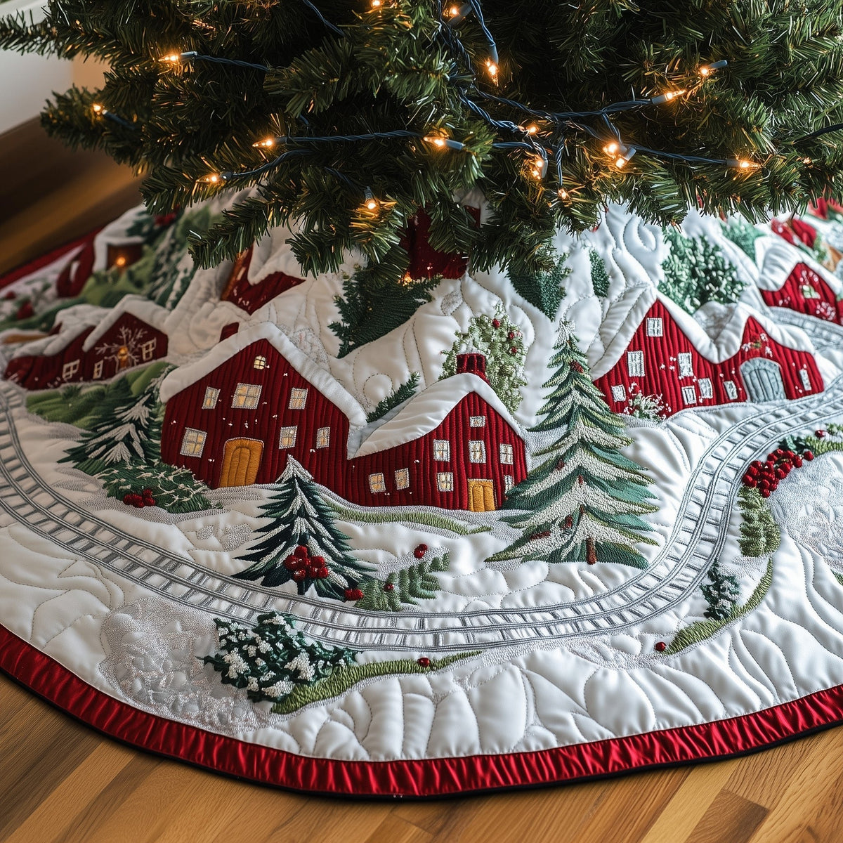 Winter Town Glow Christmas Tree Skirt