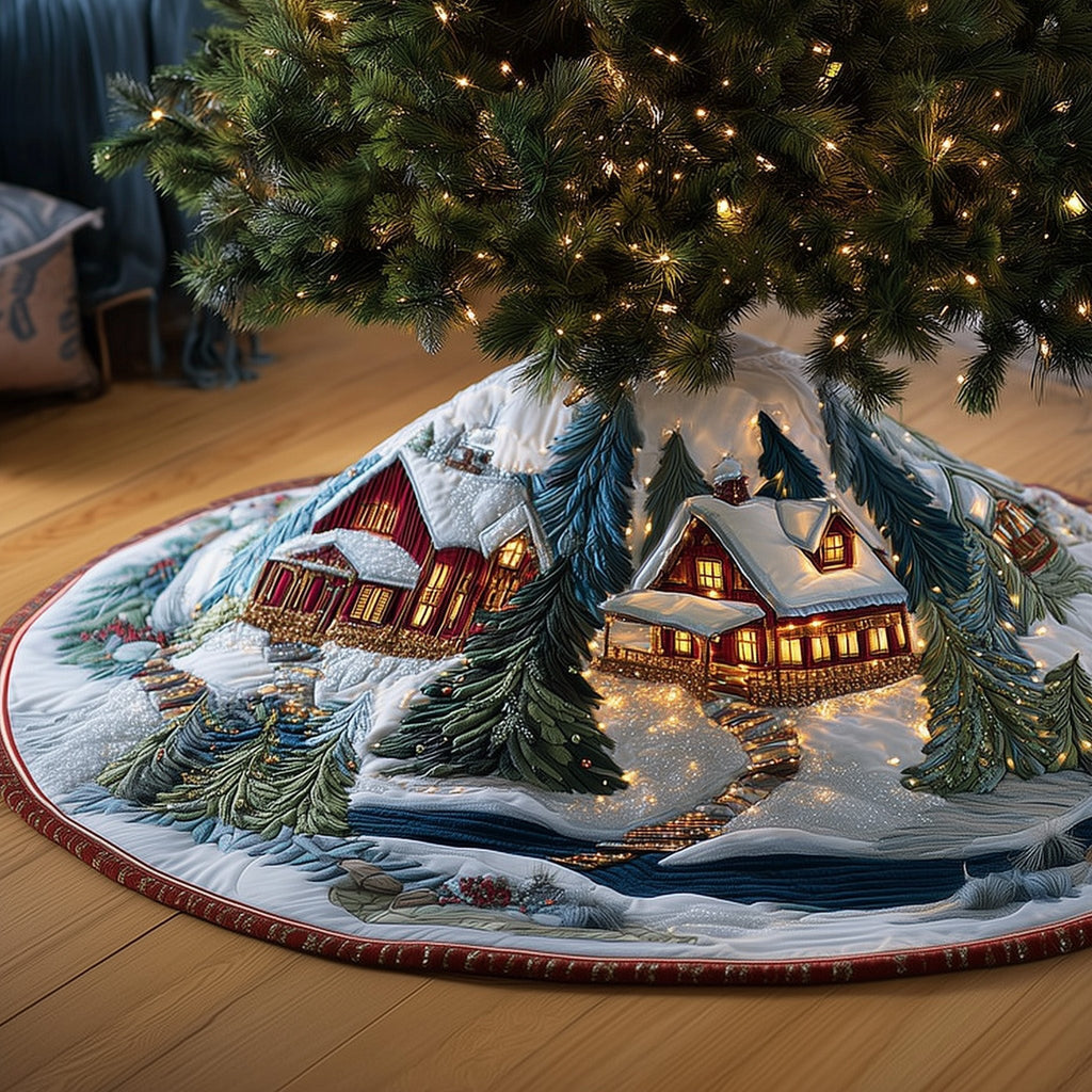 Alpine Village in the Snow Christmas Tree Skirt