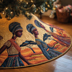African Women at Sunset with Acacia Christmas Tree Skirt