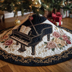 Grand Piano with Sheet Music Christmas Tree Skirt