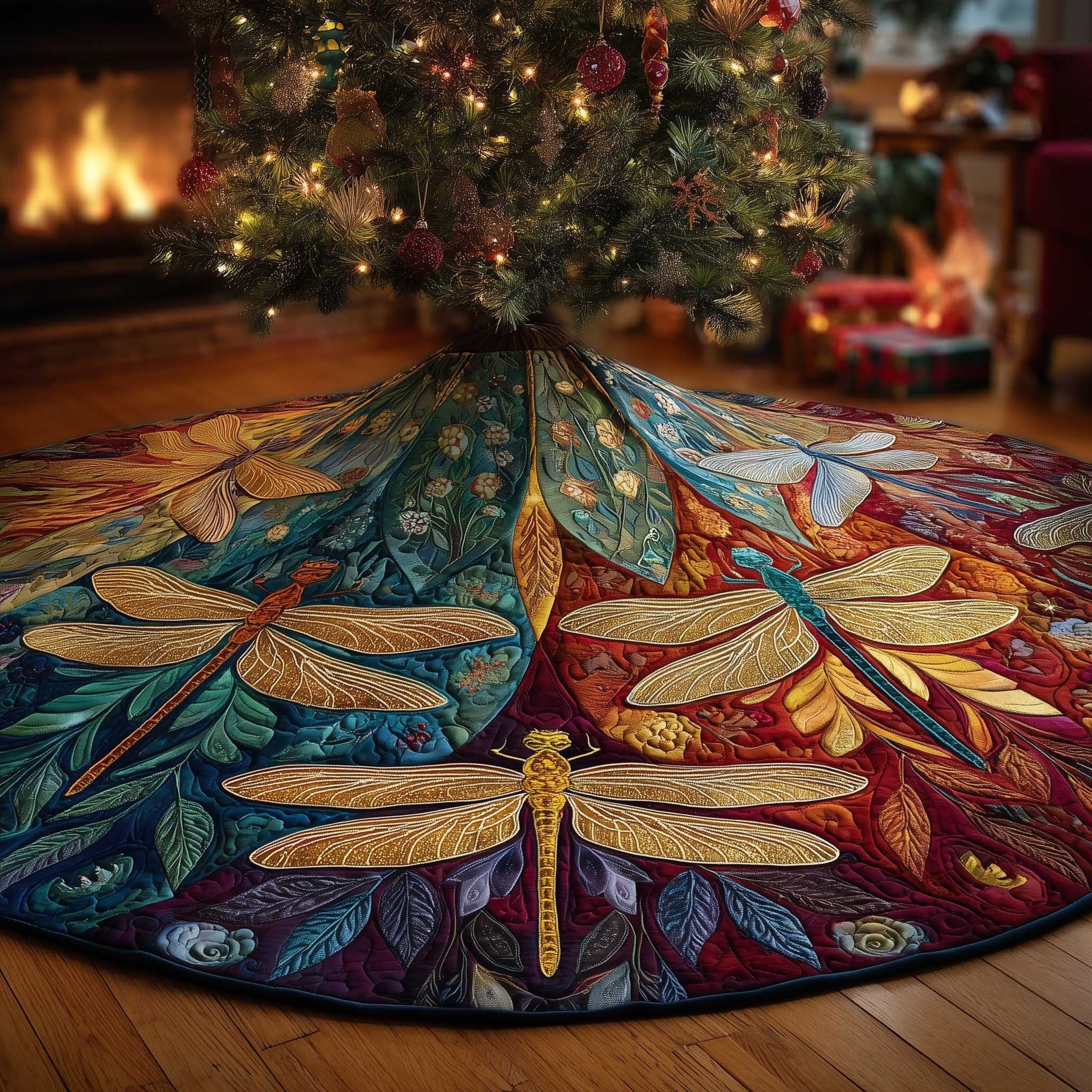 Dragonfly Christmas Tree Skirt