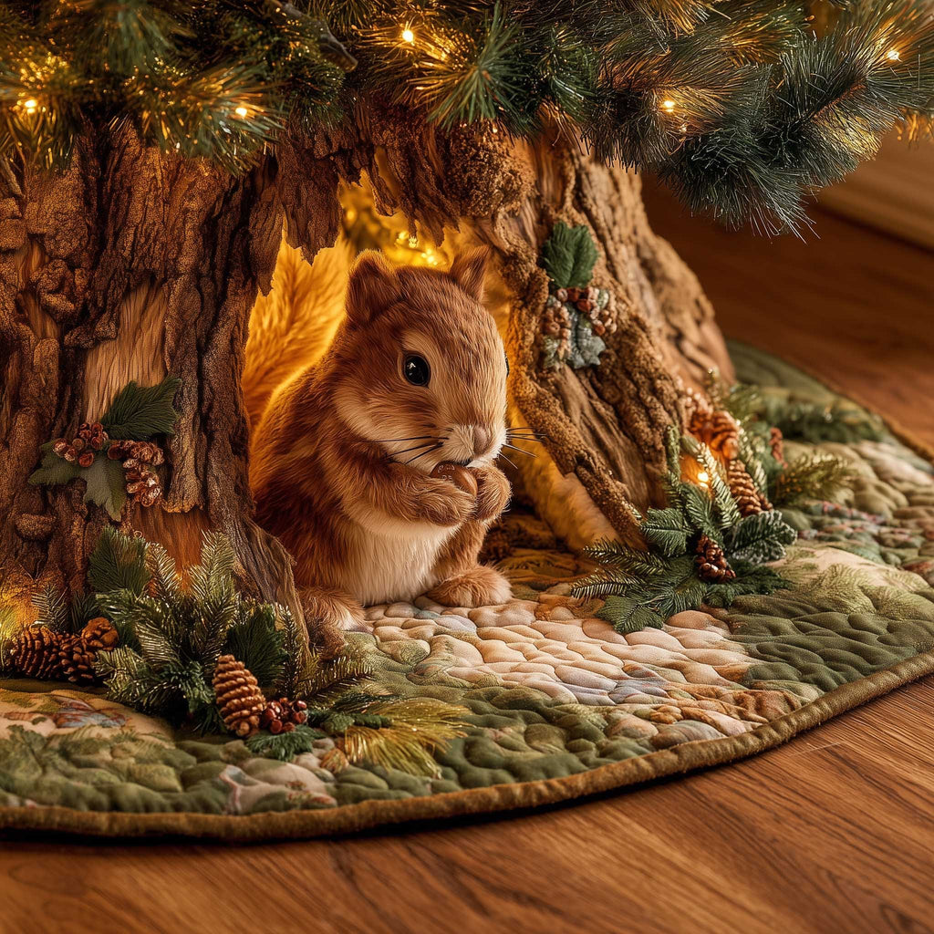 Charming Squirrel Christmas Tree Skirt