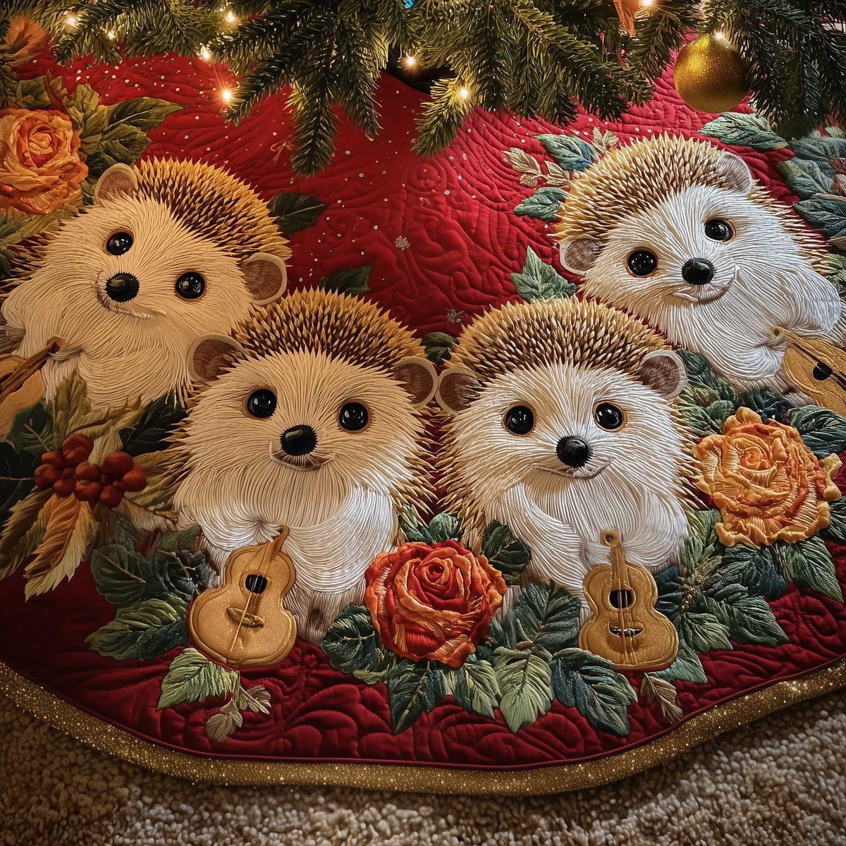 Hedgehog Christmas Tree Skirt