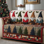 Gnomes in Red and Green Hats Sofa Cover
