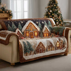 Gingerbread Cottage Village in Brown Sofa Cover