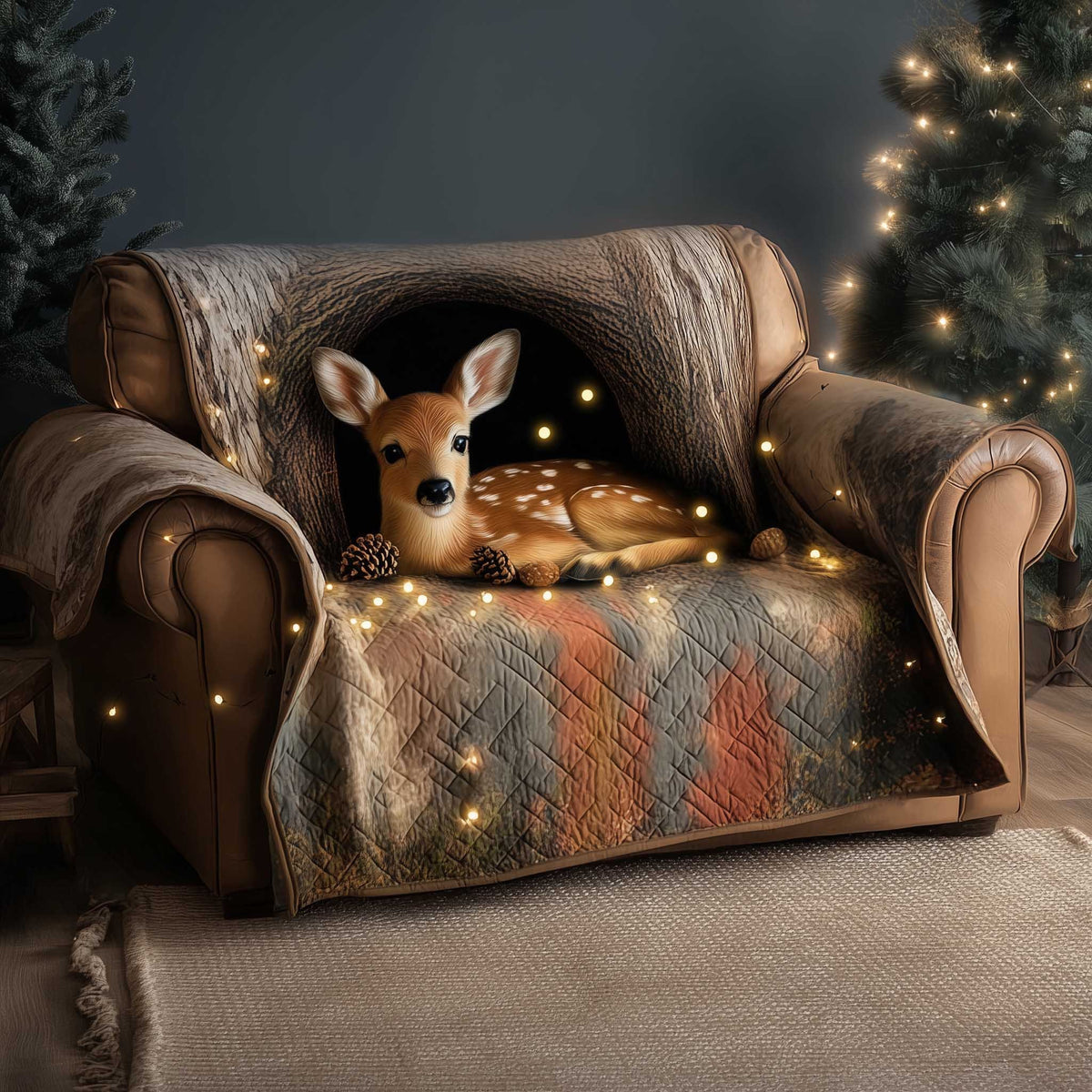 Fawn Resting in the Glowing Hollow Sofa Cover