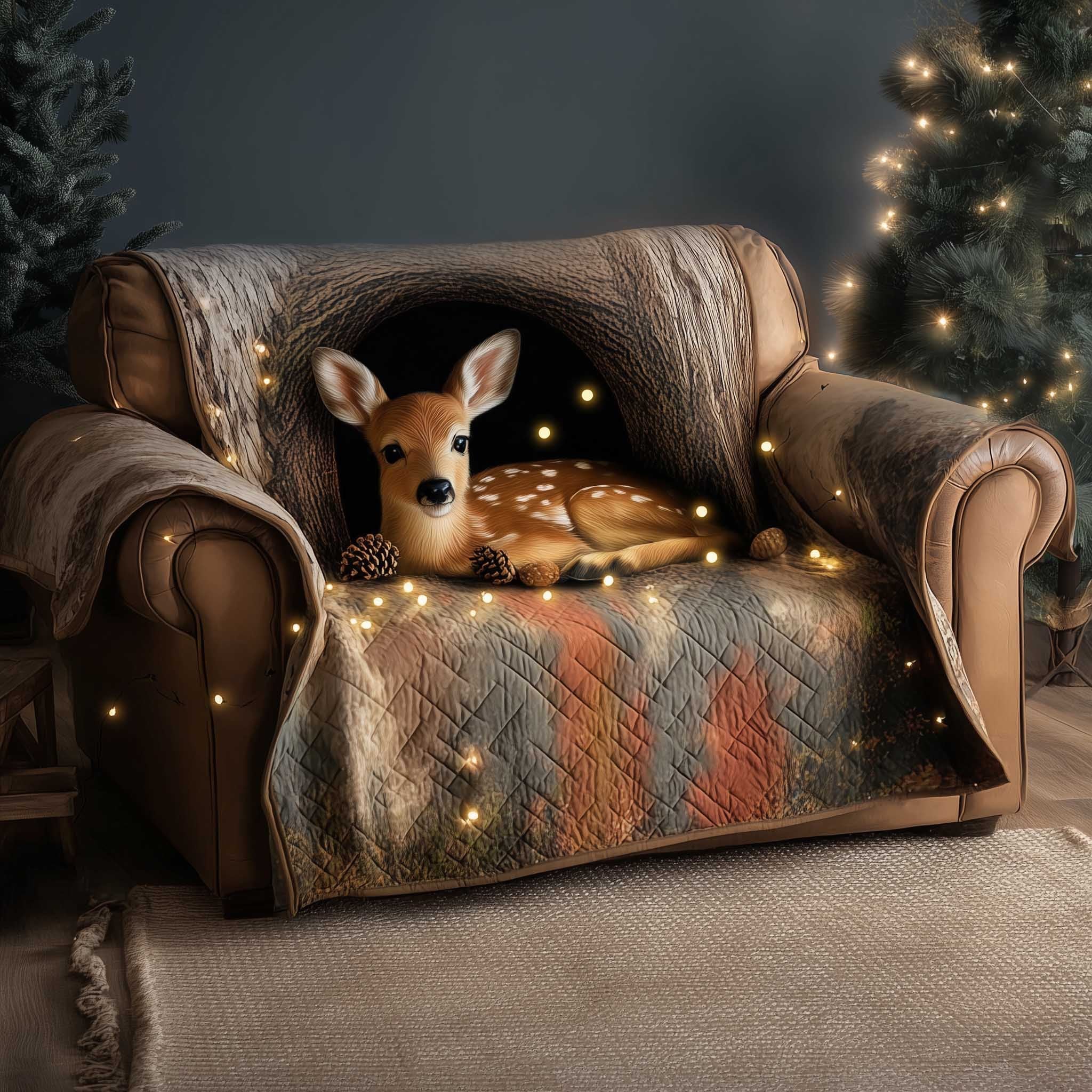 Fawn Resting in the Glowing Hollow Sofa Cover