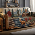 Deer by the River Cabin Sofa Cover