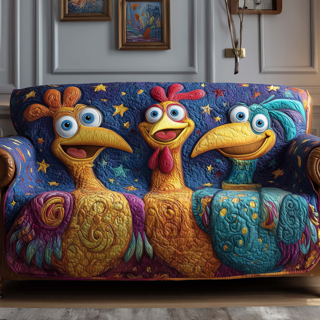 Two Silly Chickens Under the Stars Sofa Cover