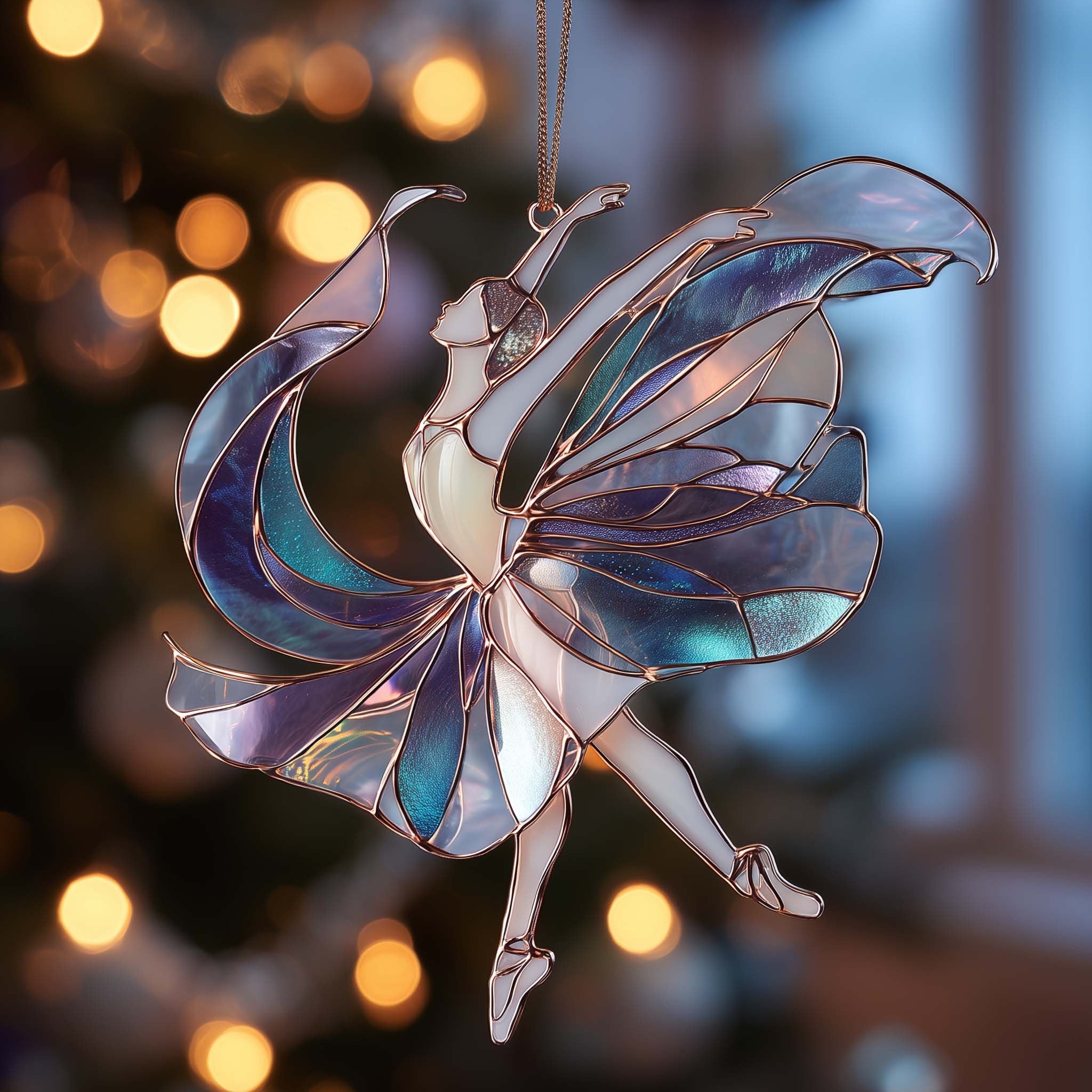 Opal Wing Ballerina Suncatcher Christmas Ornament