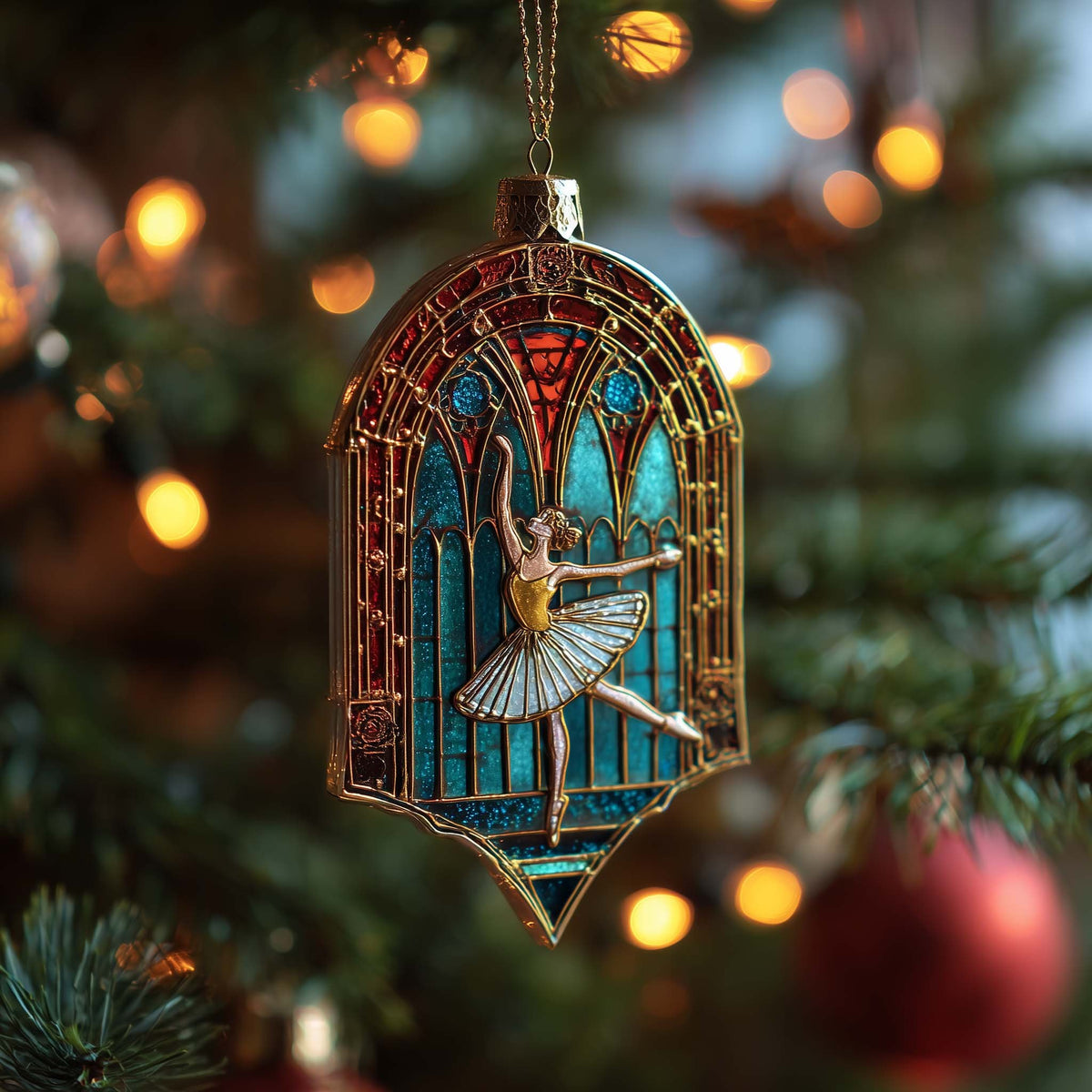 Ballerina at the Window Arch Christmas Ornament