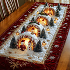 Snowmen Under Glowing Arches Table Runner