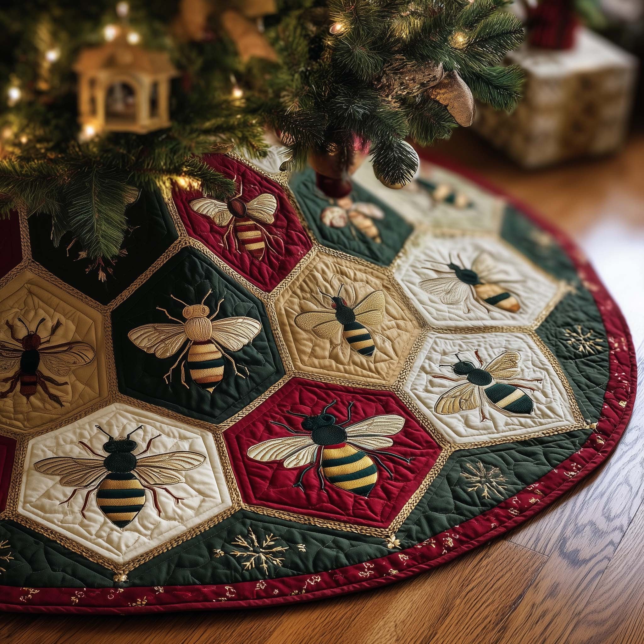 Bee Christmas Tree Skirt