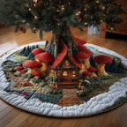 Toadstool Cabin Under the Great Tree Christmas Tree Skirt