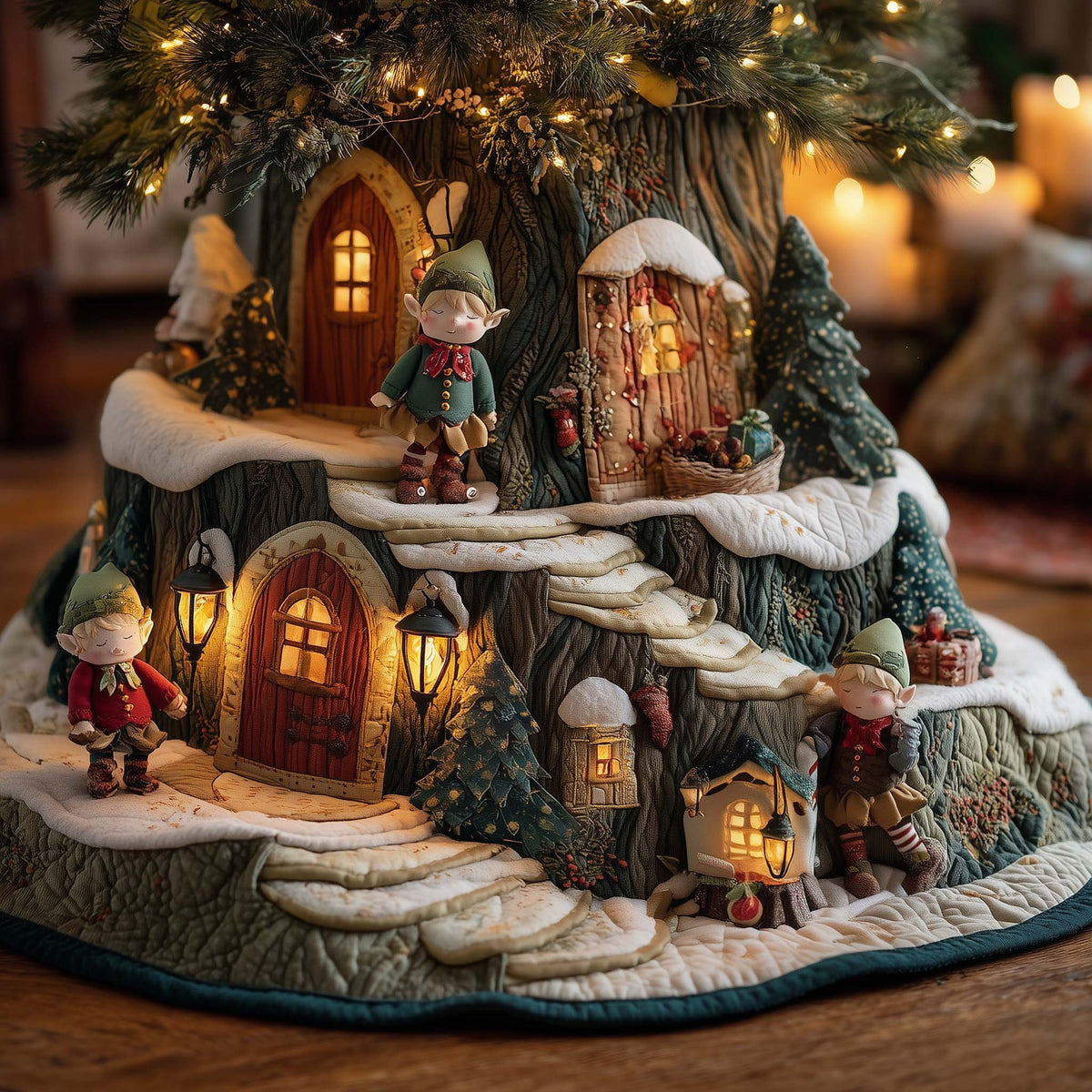 Snow Elf Christmas Tree Skirt