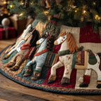 Rag Dolls on Patchwork Blocks Christmas Tree Skirt