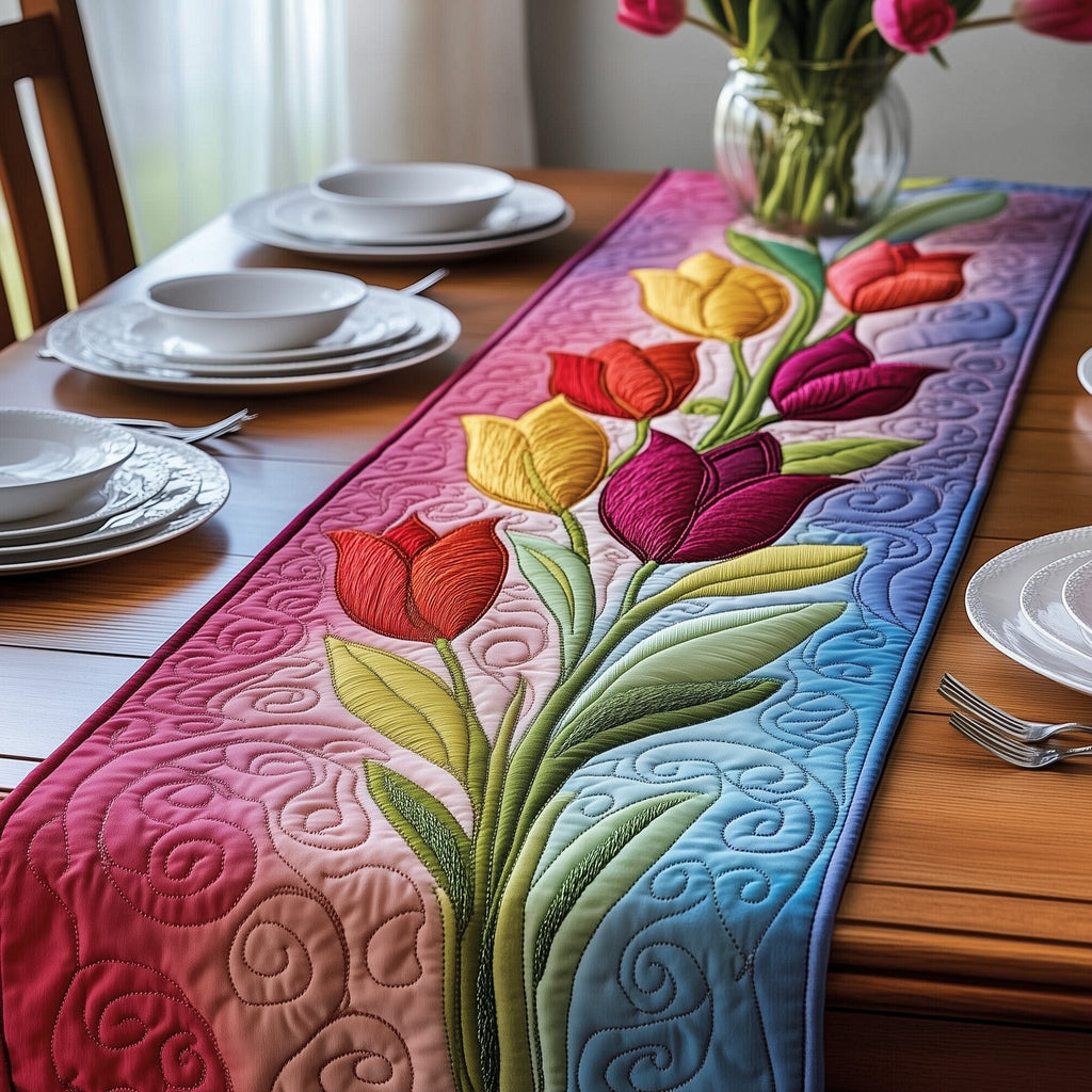 Tulip Blooms Table Runner