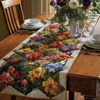 Patchwork Garden of Summer Blooms Table Runner