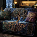 Rooted Tree on Midnight Blue Sofa Cover