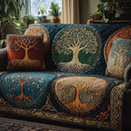 Tree of Life in Jewel Circles Sofa Cover