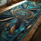 Dreamcatcher with Teal Feathers Table Runner