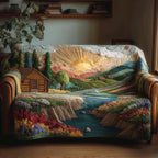 Log Cabin in the Valley at Sunrise Sofa Cover