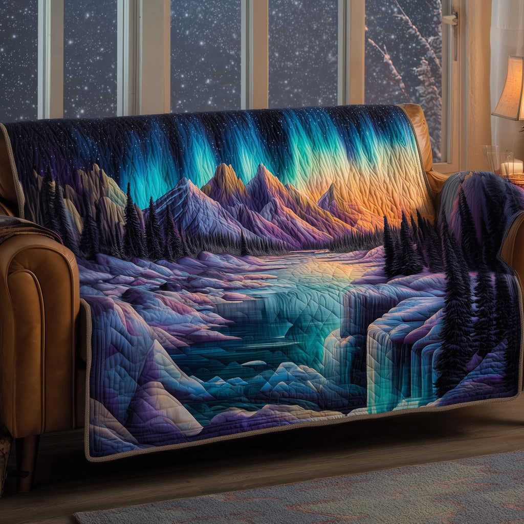 Aurora Over the Frozen River Sofa Cover