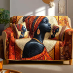 Woman in the Red Headwrap Sofa Cover