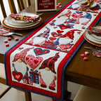 Gnomes with Gifts and Hearts Table Runner