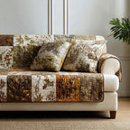 Golden Woodland Toile Patchwork Sofa Cover