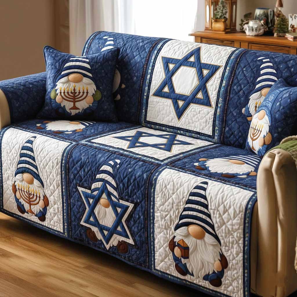 Gnomes Beside the Blue Six Point Star Sofa Cover