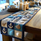 Nautical Blocks with Anchors and Shells Table Runner