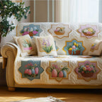 Egg Baskets and Tulips in Ivory Frames Sofa Cover