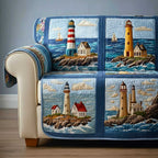 Lighthouses Above the Rocky Shore Sofa Cover