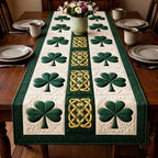 Shamrock Rows with Gold Knot Center Table Runner