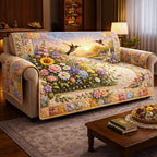 Wildflower Meadow with Hummingbirds Sofa Cover