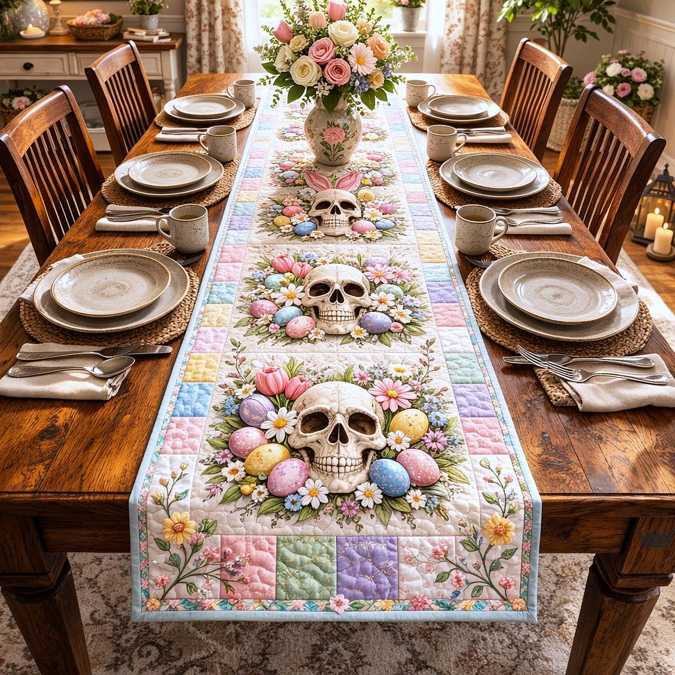 Skull Easter Table Runner