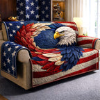 Eagle Head on Feathered Flag Sofa Cover