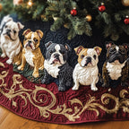 Bulldogs on the Crimson Vine Christmas Tree Skirt