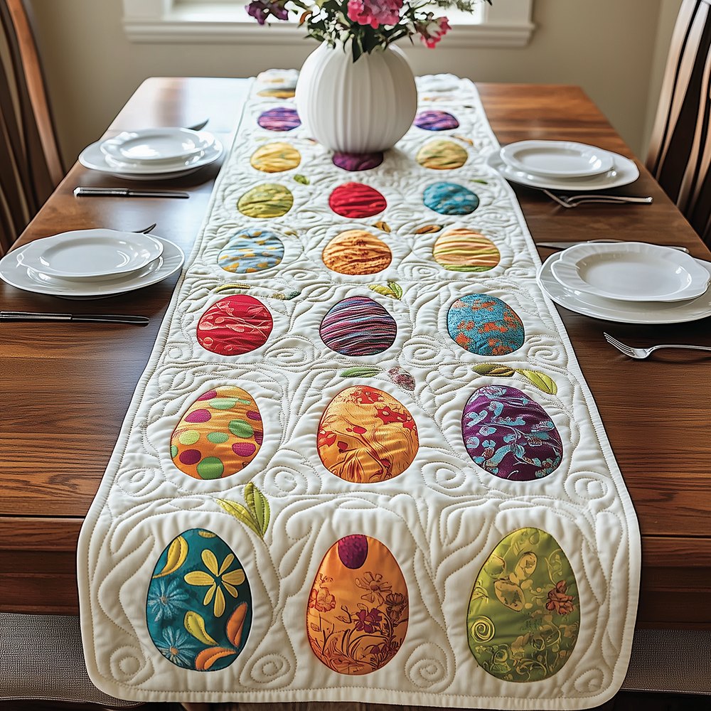 Speckled Eggs with Wide Cream Border Table Runner