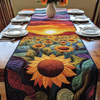 Big Sunflower over Sunset Field Table Runner