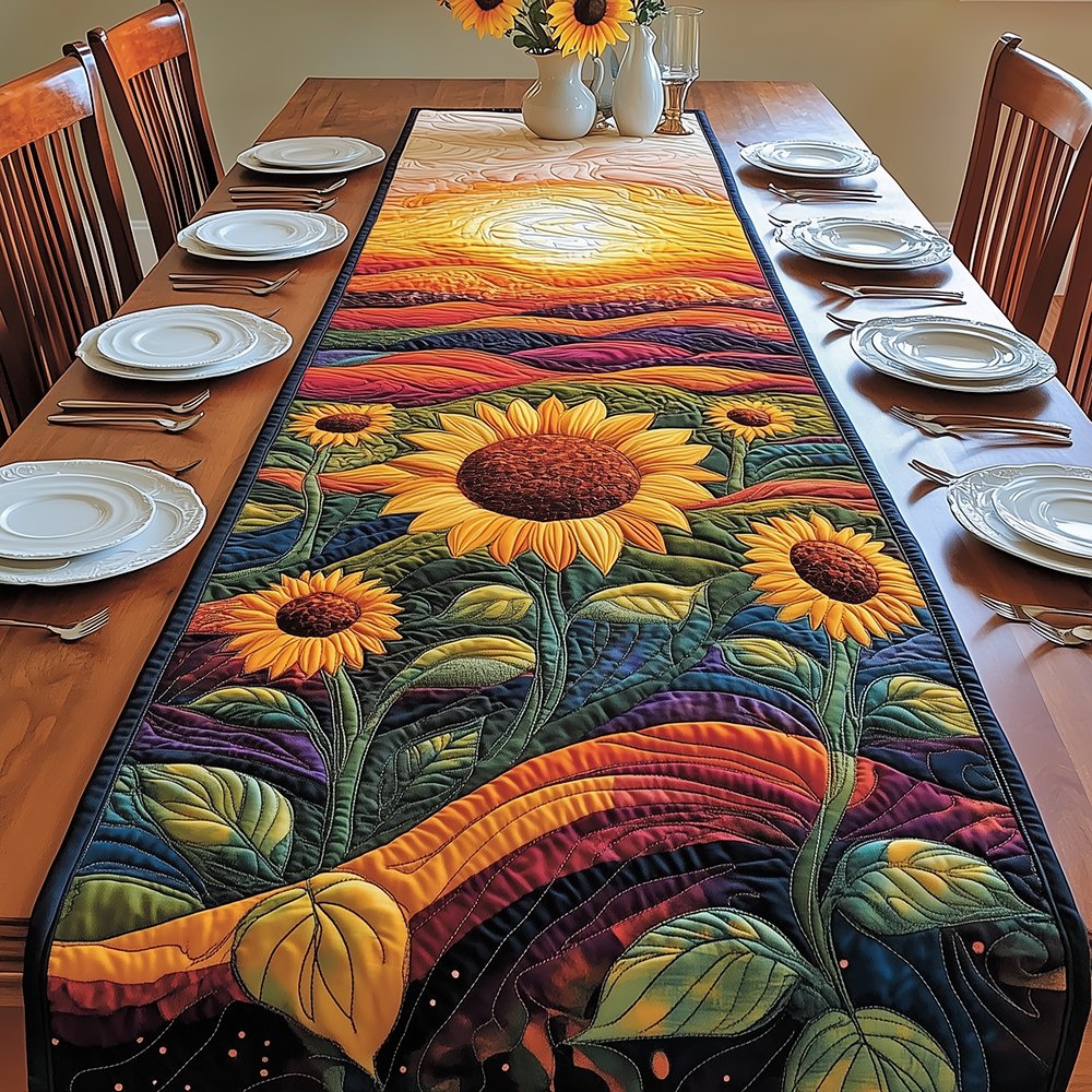 Sunflowers on Rolling Rainbow Hills Table Runner