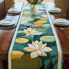 Pale Lotus and Yellow Buds Table Runner