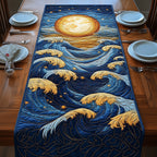 Gold Tipped Waves on Starry Night Table Runner