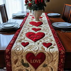 Love Heart Above Small Hearts Table Runner