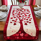 Wide Heart Tree with Pink Blooms Table Runner