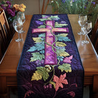Purple Cross with Autumn Grapevine Table Runner