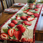 Strawberry Pile with Cut Halves Table Runner