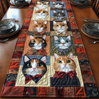 Cats with Bow Ties in Blocks Table Runner